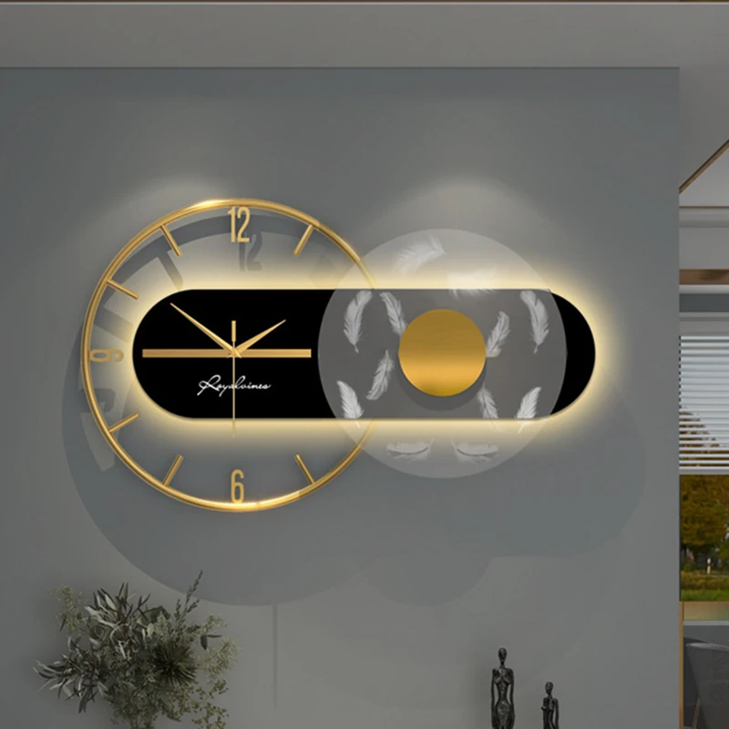 

Цифровые настенные часы большие декоративные модели Роскошные креативные гигантские настенные часы для гостиной настенные украшения AB50WC