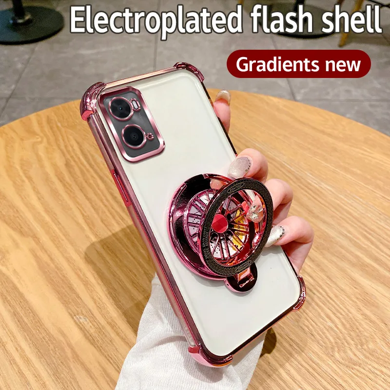 Блестящий противоударный чехол-держатель для телефона с гироскопическим