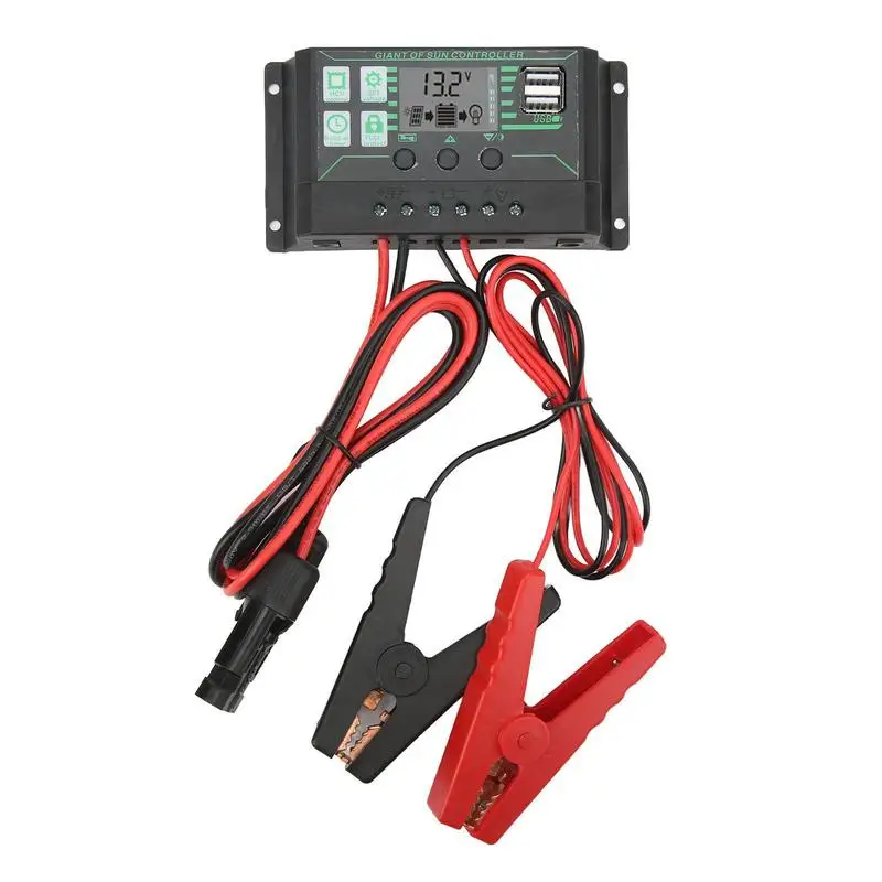 

Контроллер заряда солнечной батареи 12/24 в, регулятор солнечной панели, контроллер заряда солнечной батареи с регулируемым ЖК-дисплеем, тайм...