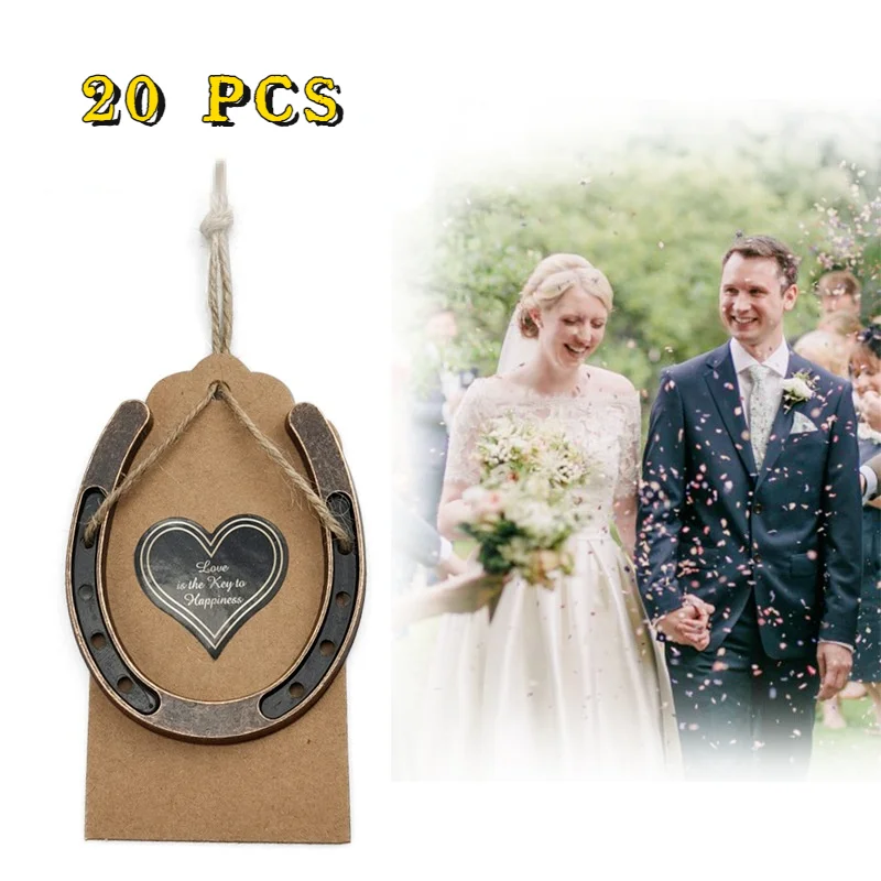 

20 PCS Antique Metal Horseshoe Wedding Favors for Guests Pendant Wedding Supplies Engagement Wedding Favors Decoration Tools