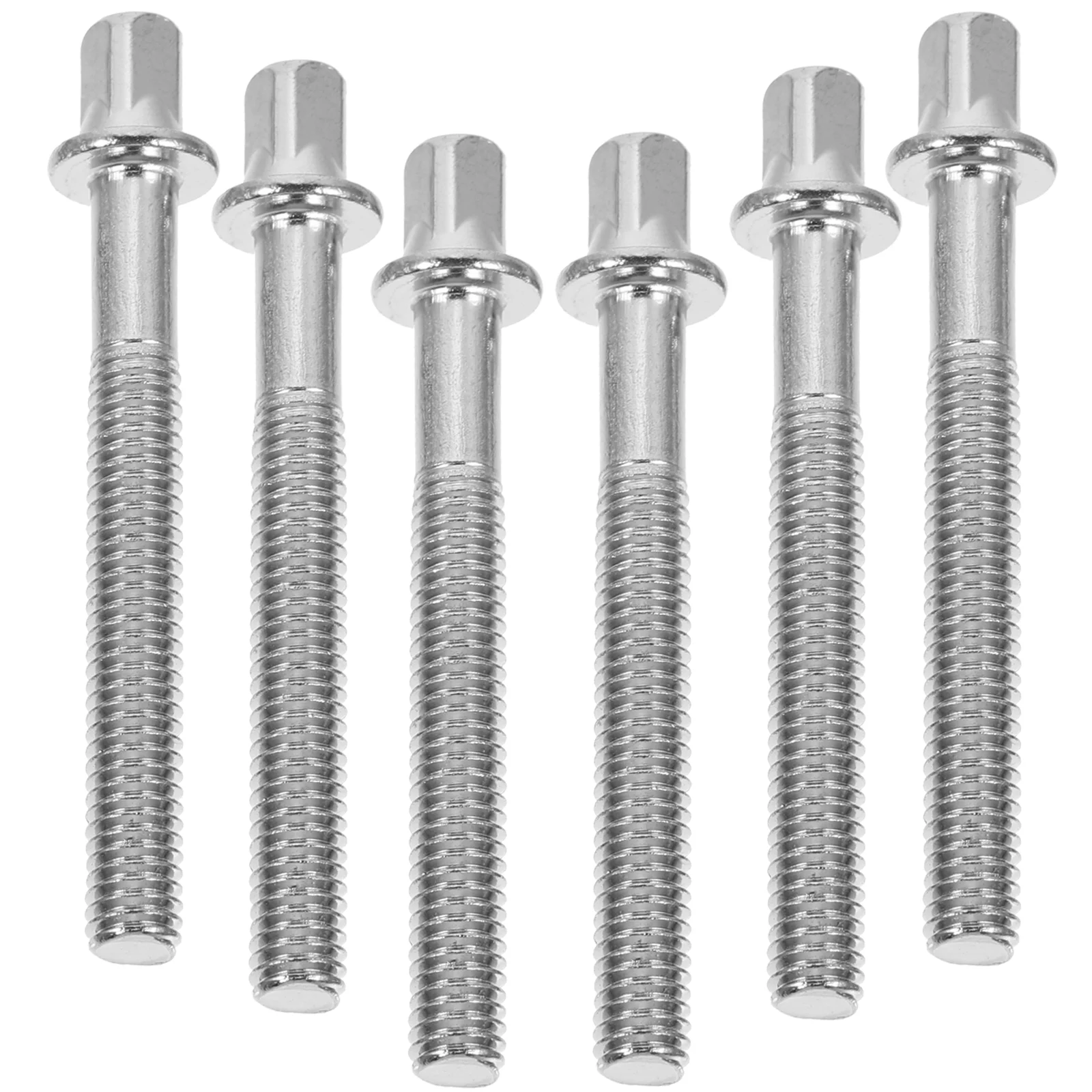 

6 Pcs Square Head Screw Drum Tension Rod Screws Bolt Metal Chrome Jazz Iron Plating Snare Musical Instrument Replacement