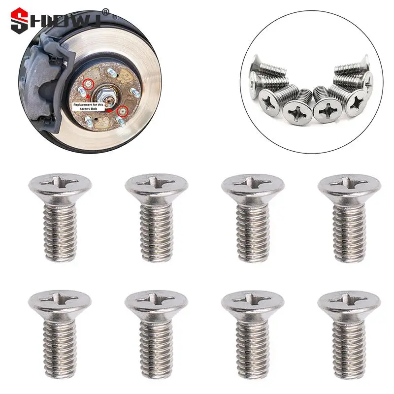 

4/8Pcs M6*14 Brake Rotor Mounting Screw Set for Honda Acura Accord Civic 93600060140H 304 Stainless Steel Car Accessories