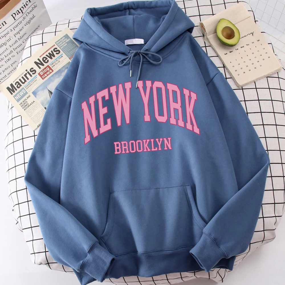 

Мужская винтажная толстовка с капюшоном New York Brooklyn Pink City