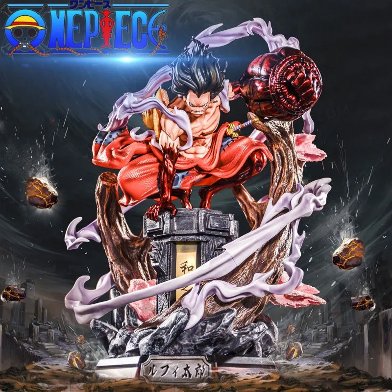 

Gk One Piece 26cm Anime Figure Wano Gear 4 Luffy 2 Head Pieces Statue Figures Collectible Model Decoration Christmas Toy Gift