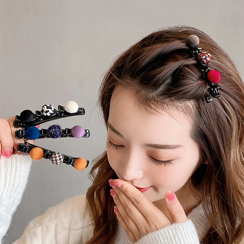 

Women Vintage Colorful Bangs Fixed Creativity Hair Clips Sweet Hair Decorate Hairpin Barrettes Headband Fashion Hair Accessories