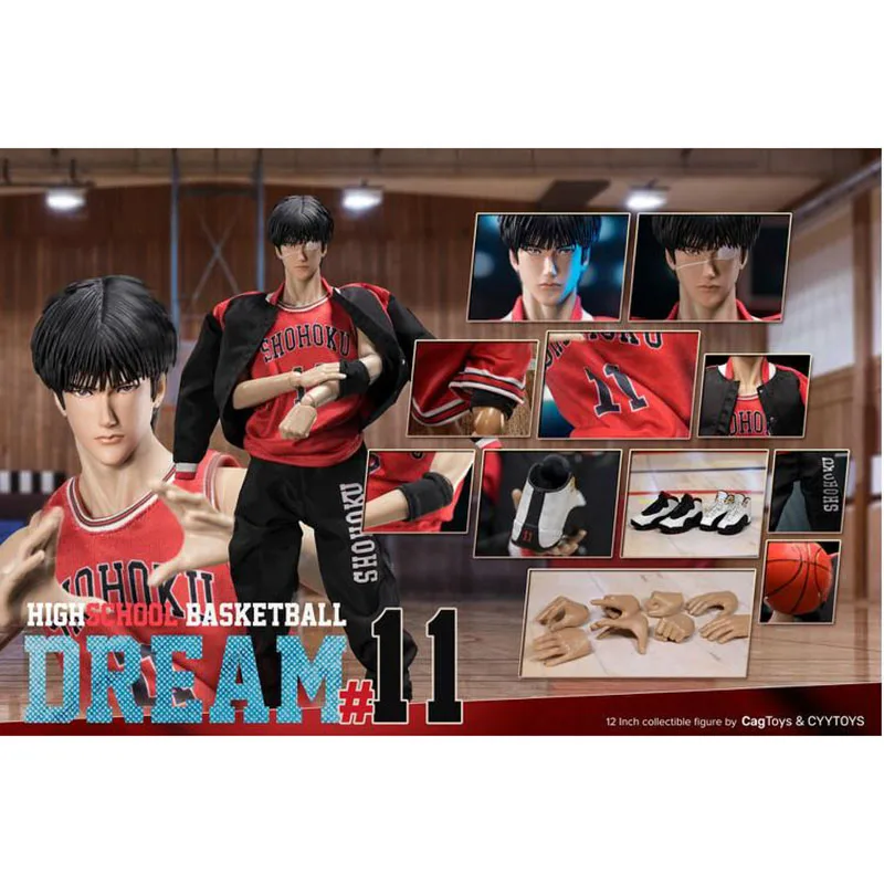 

Collectible 1/6 Scale Slam Dunk Master Maple Ryukawa 11th Basketball Player Full Set Clothes 12" Action Figure Model Toys