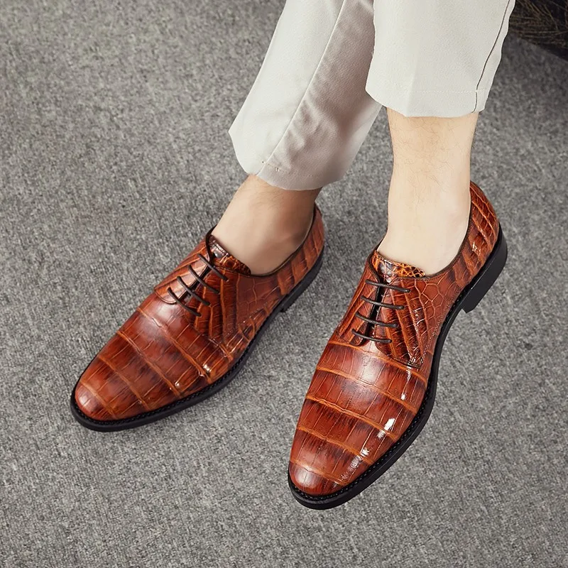 

SIPRIKS REAL CROCODILE SKIN DRESS DERBY SHOES MEN'S FORMAL GOODYEAR WELTED SHOES WEDDING WEAR LEATHER SOLE CASUAL BUSINESS SHOE