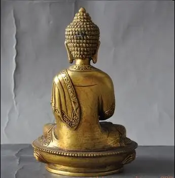 

Antique bronze Pure Copper Brass Home Decoration old tibetan buddhism bronze gilt Medicine Buddha sakyamuni Shakyamuni statue