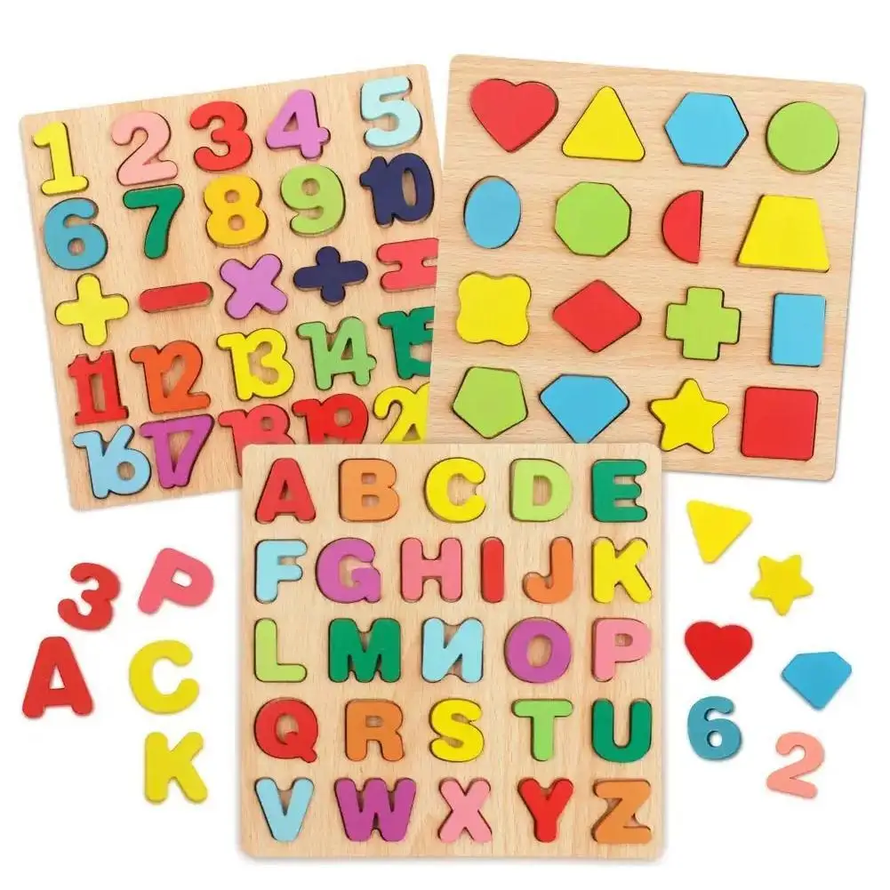 

ABC Puzzle Shape Sorter Wooden Toys Early Learning Jigsaw Alphabet Number Puzzle Preschool Educational Toys For Children H6E7