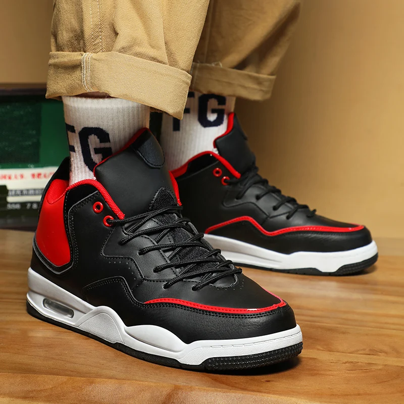 Brand Men Basketball Shoes Air Soft Sneakers Male Sport Shoes Zapatos Hombre Leather Mens Athletic Trainer Boots Man Basket Shoe