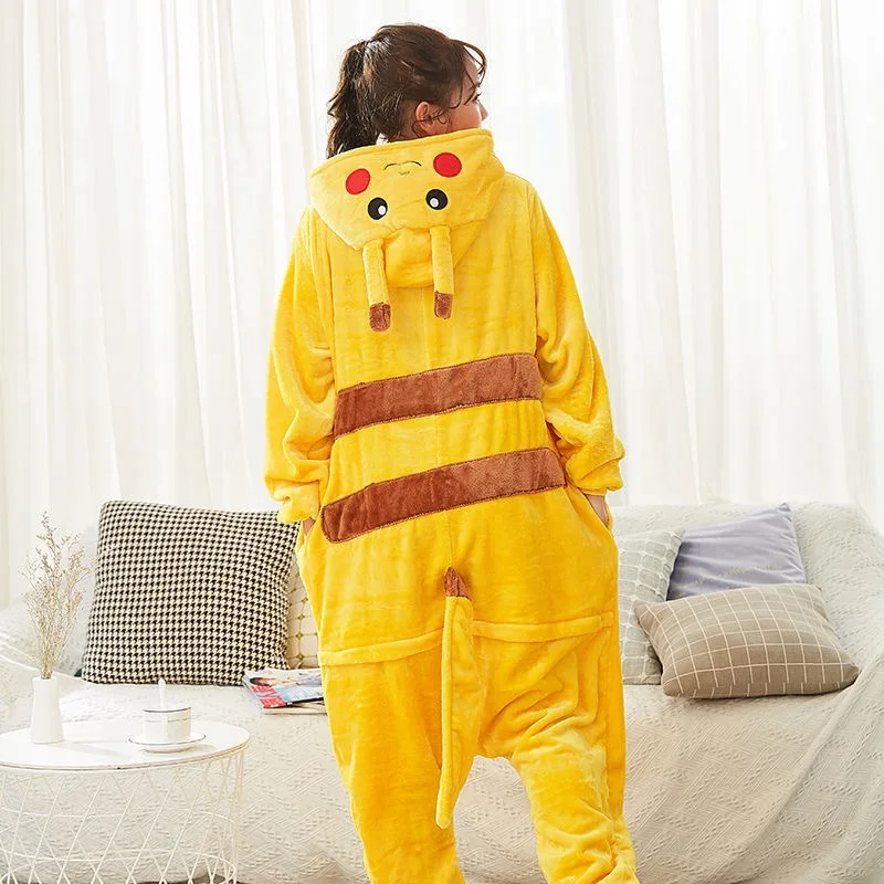 Animal Kigurumi Pikachu Cartoon Onesies Women Panda Pajamas Set Tiger Frog Totoro Sleepwear Anime Onesie For Adult Men Onesies
