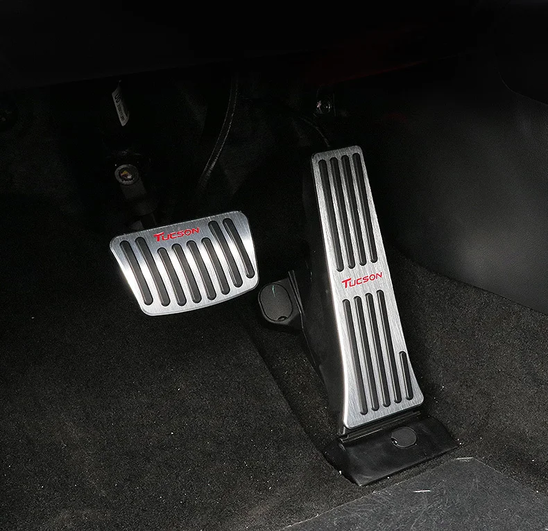 

For Hyundai Tucson 2021 2022 AT Aluminum Accelerator Pedal Gas Brake Pad Non-slip Mat Car Interior Styling Accessories
