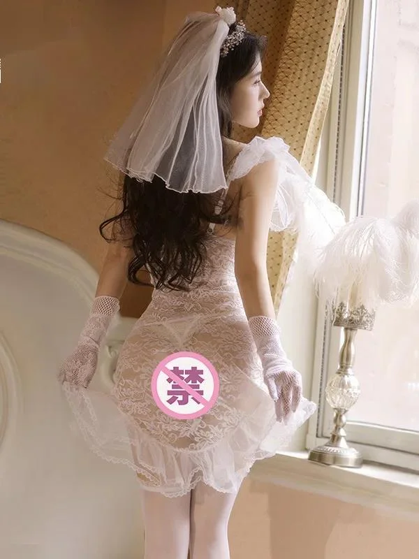 Свадебное платье со стальным кольцом кружевное Прозрачное с хлопковым ковриком