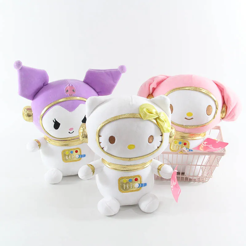 

Новинка Kawaii Sanrio, Hello Kitty Kuromi My Melody астронавт, плюшевые игрушки, милая мягкая кукла, декор для комнаты, детские игрушки, подарок на день рождени...