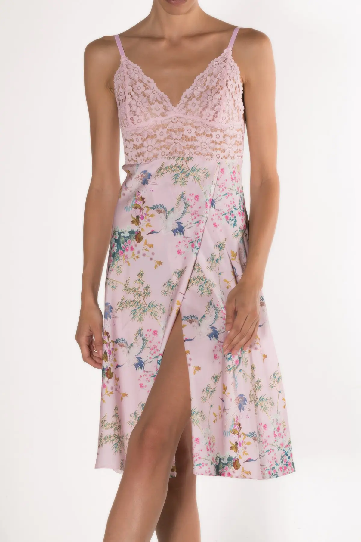 

Women Nightgown Lace Lace Detailed Floral Patterned Satin New Night Dress Female Sleepwear Nightwear Nightwear