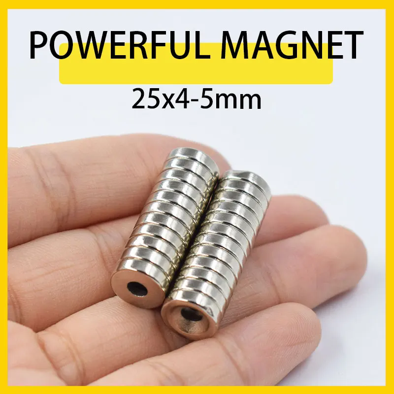 

2~30PCS 25x4-5mm Round Ring Neodymium Magnet Powerful Rare Earth Fridge Permanent NdFeB Magnets 25mm x 4mm Hole 5mm