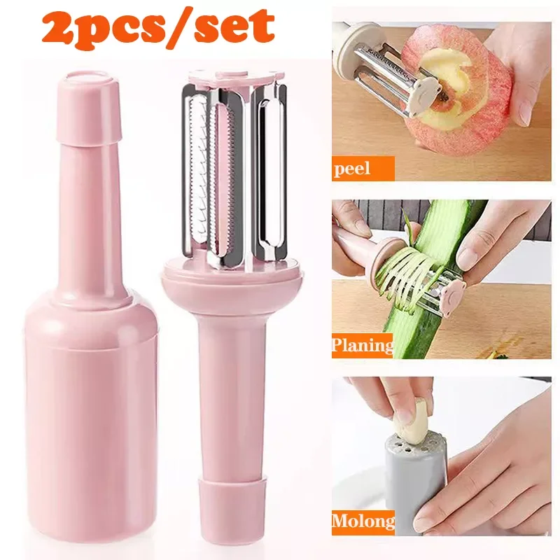 

2023New In 1 Fruits and Vegetables Cutter Potato Peeler Carrot Grater Cucumber Slicer with Lid Vegetables Tools Kitchen Gadgets