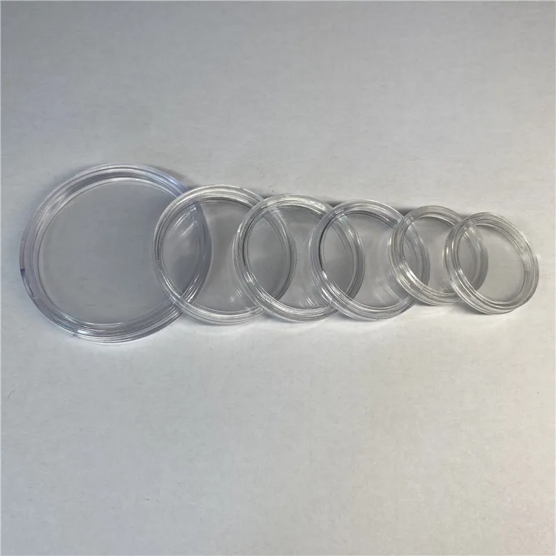 

10Pieces 18 20 25 30 45mm Clear Plastic Protector Capsules Containers Coins Case For Token Coin Collection Holder Boxes 14Size