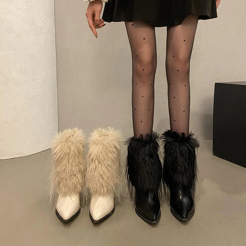 Женские сапоги австралийские пикантные до бедра на высоком каблуке женские