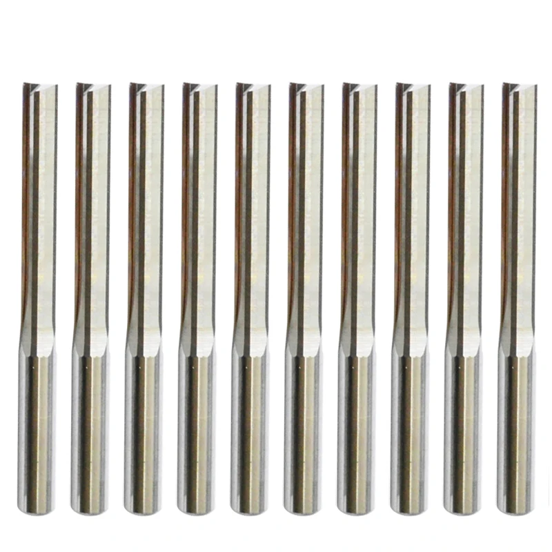 

10 Pcs 4*32mm Two Double Flutes Straight Slot Bits, Wood Cutters, Solid Carbide Foma CNC Router Bit