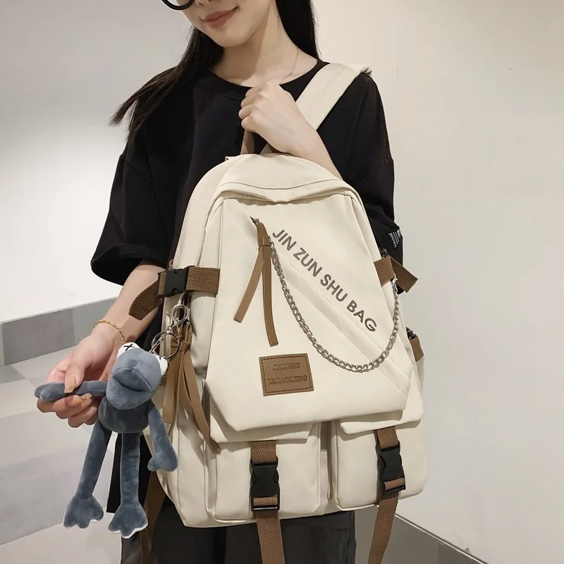 

Women Backpack Korean High Quality Schoolbag For Teenage Girls Boys Lady Cool Multiple Pockets Large Capacity Daypack