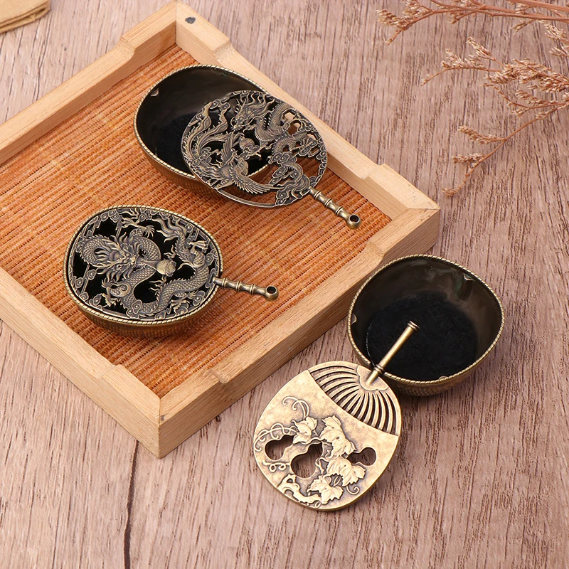 Винтажная Мини-курильница В Форме Веера Небольшой Металлический Поднос Для