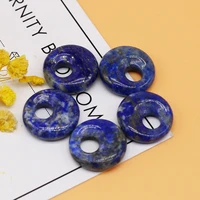 18x18mm hot big hole round beads lapis lazuli charms crystal natural stone for jewelry making necklace earring accessories