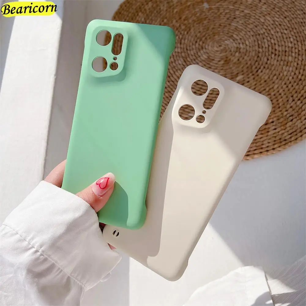 

Slim Matte Frameless Hard PC Phone Case For Oppo Reno2 F Z Find X2 Lite X3 X5 F17 F19 Pro Plus Solid Color Lens Protection Cover