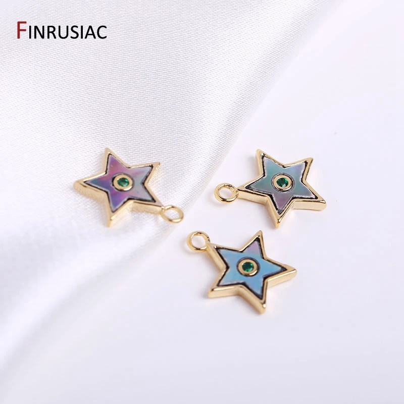 

Earrings Making Supplies 14K Gold Plated Brass Heart Star Pendant Charms DIY Necklace Bracelet Jewelry Findings Wholesale