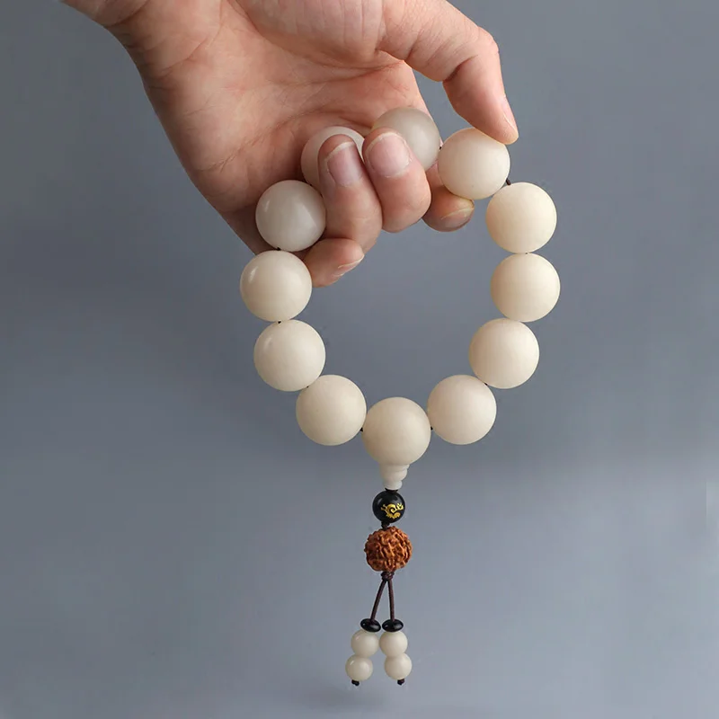 

Bodhi Seeds Bracelet Natural White Jade Bodhi Root Men's and Women's Hand Toy Beads Bracelet Accessories Zodiac