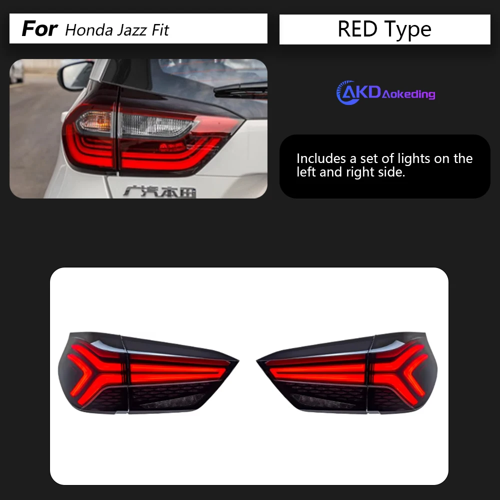 

Задний фонарь AKD для Honda Jazz Fit GR9, светодиодный задний фонарь 2020-2022, подходит для GR9, задний противотуманный тормозной сигнал поворота, автомобильные аксессуары
