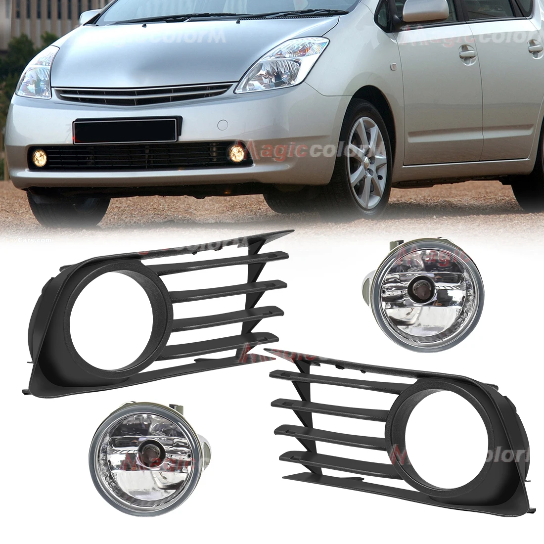 Светодиодный противотуманный фонарь решетка панель крышка для Toyota Prius 2004-2009