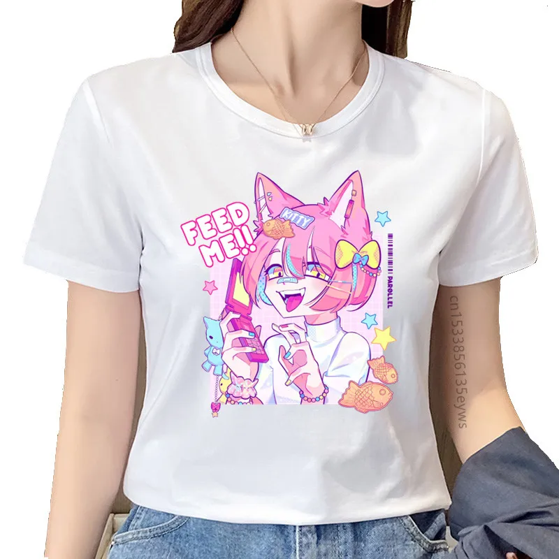 

Cute Cartoon Sweet Girls Japanese Streetwear Harajuku Fun Pink Kawaii Casual Tops Ulzzang Vintage Loose New Summer Women T-Shirt