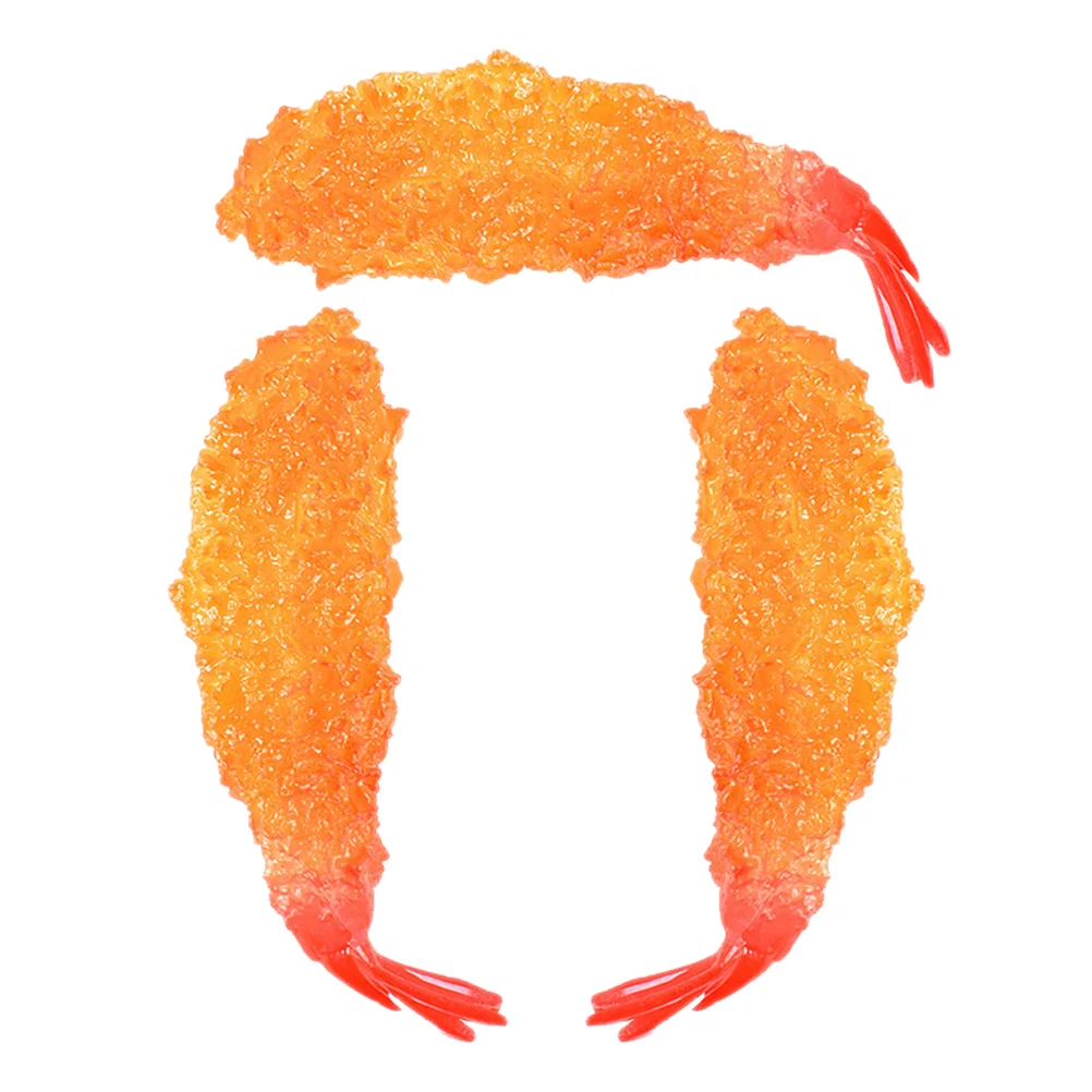 3 шт. модель креветки декор темпуры ресторан реквизит жареные реалистичные