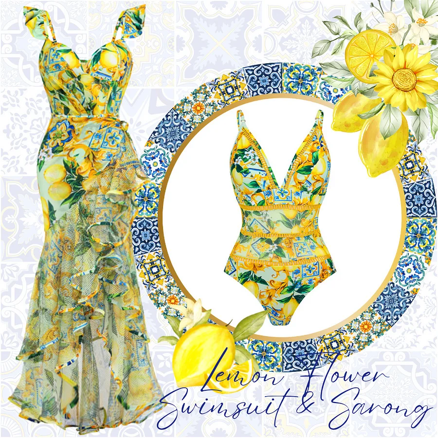 

Now 2023 New Retro One-piece Swimsuit Women's Vacation Set Skirt Swimsuit Summer Two Berny Skirts Woman Swimwear Cover Swimwears
