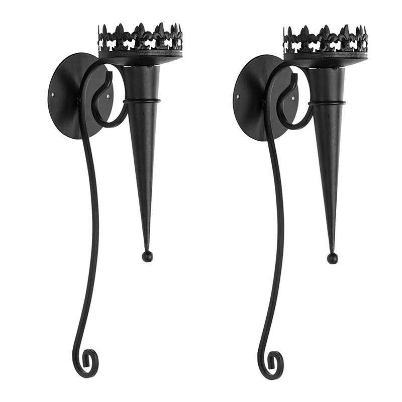 

Настенные подсвечники горячая Распродажа 2 шт., настенная подставка в стиле ретро для свечей, настенный держатель для столбика для домашнег...