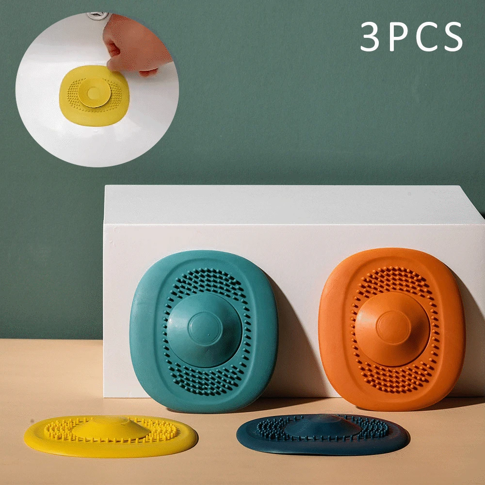 

3PCS Multi-use Floor Drain Sink Strainer Kitchen Accessories Bathroom Washbasin Drain Hair Catcher Silicone Shower Floor Filter