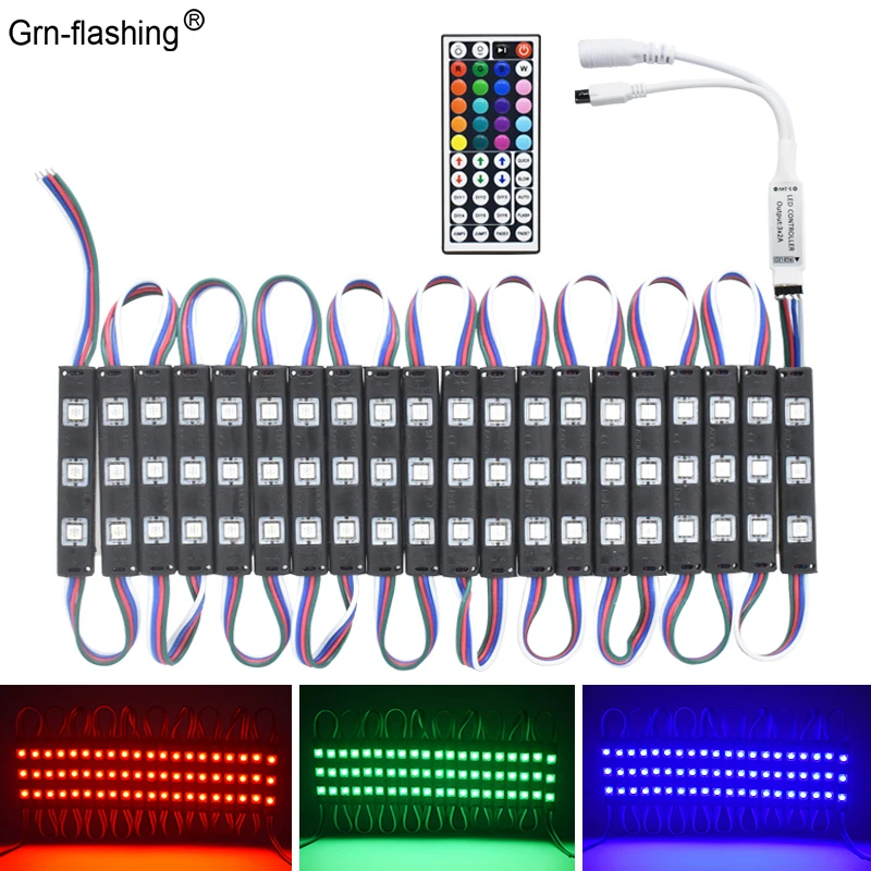 

20pcs/lot DC12V LED Advertising Module IP67 Waterproof SMD2811 RGB Colorful Sign Billboard Light With Wireless Remote Control