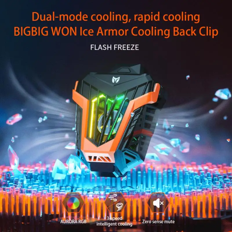 

Rgb Lighting Mobile Phone Radiator Cooling Artifact Adjustable Cell Phone Cool Heat Sink Rgb Lighting Effect Portable Back Clip