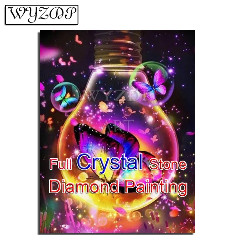 

Full Crystal Drill Diamond Painting Square Mosaic Embroidery Crystal Drill Diamond Art Butterfly Gift Kits Manual Home Docer