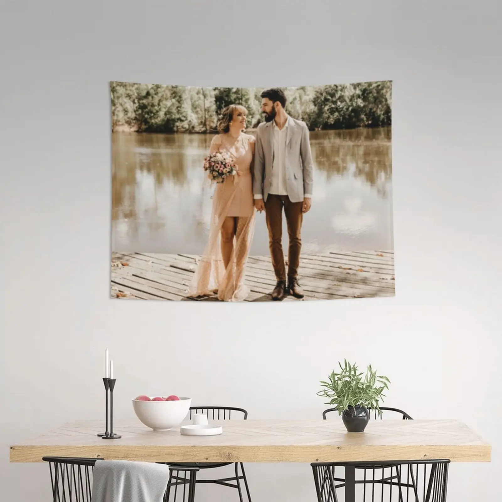 

Custom Your Picture Tapestry, Personalized Wedding Gift Wedding Decor Wall Hanging for Room