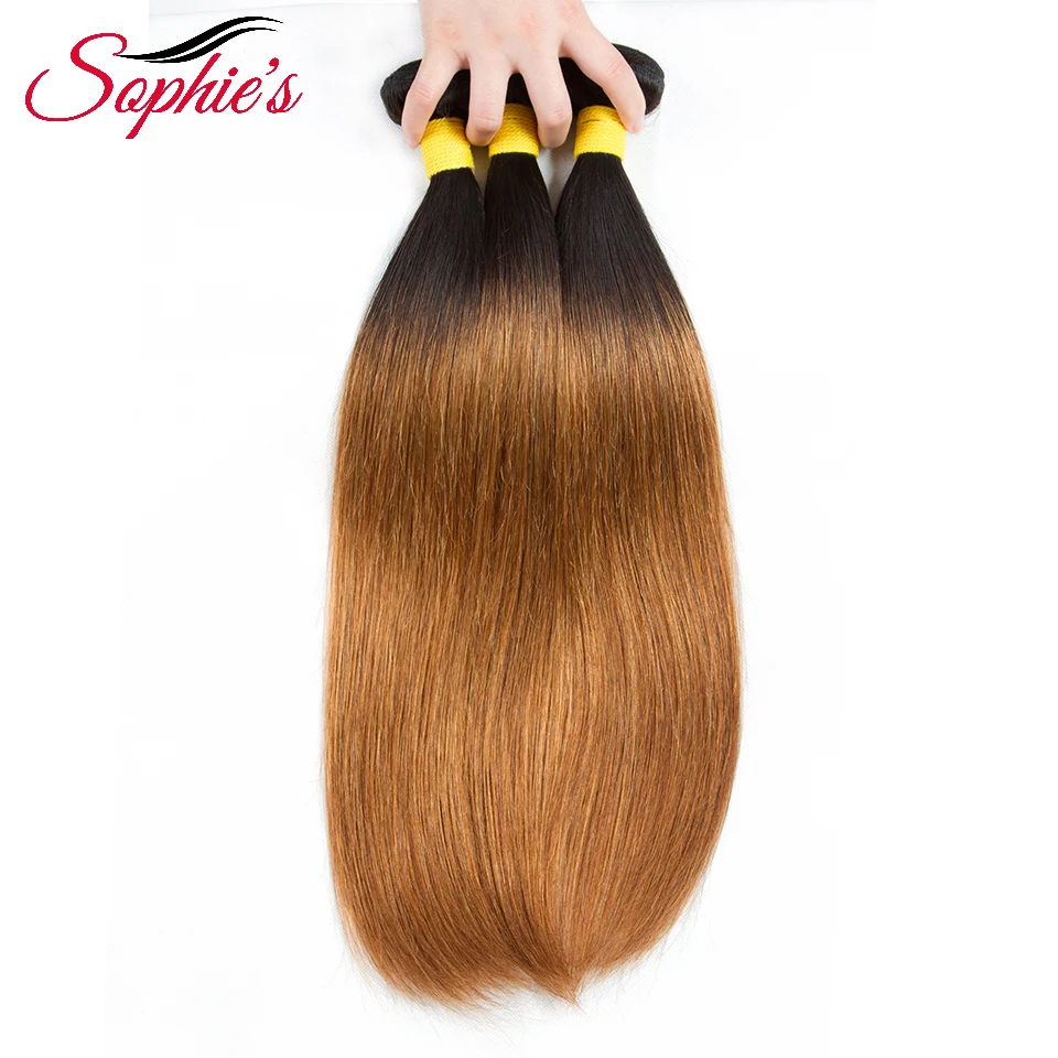 Ed Ombre Bundles T1b/30 Color 1 Bundles Hair Peruvian Human Hair Non-remy Straight Hair Hair Extensions