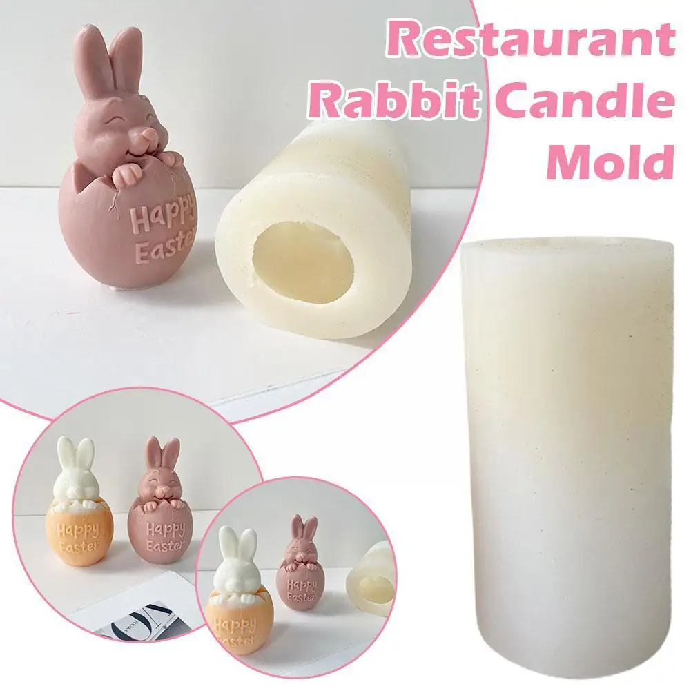

Silicone Candle Mold 3D Easter Egg Bunny Cute Rabbit Candle Soap Making Plaster Shaped Mould Aromatherapy Resin Supplies O4C6