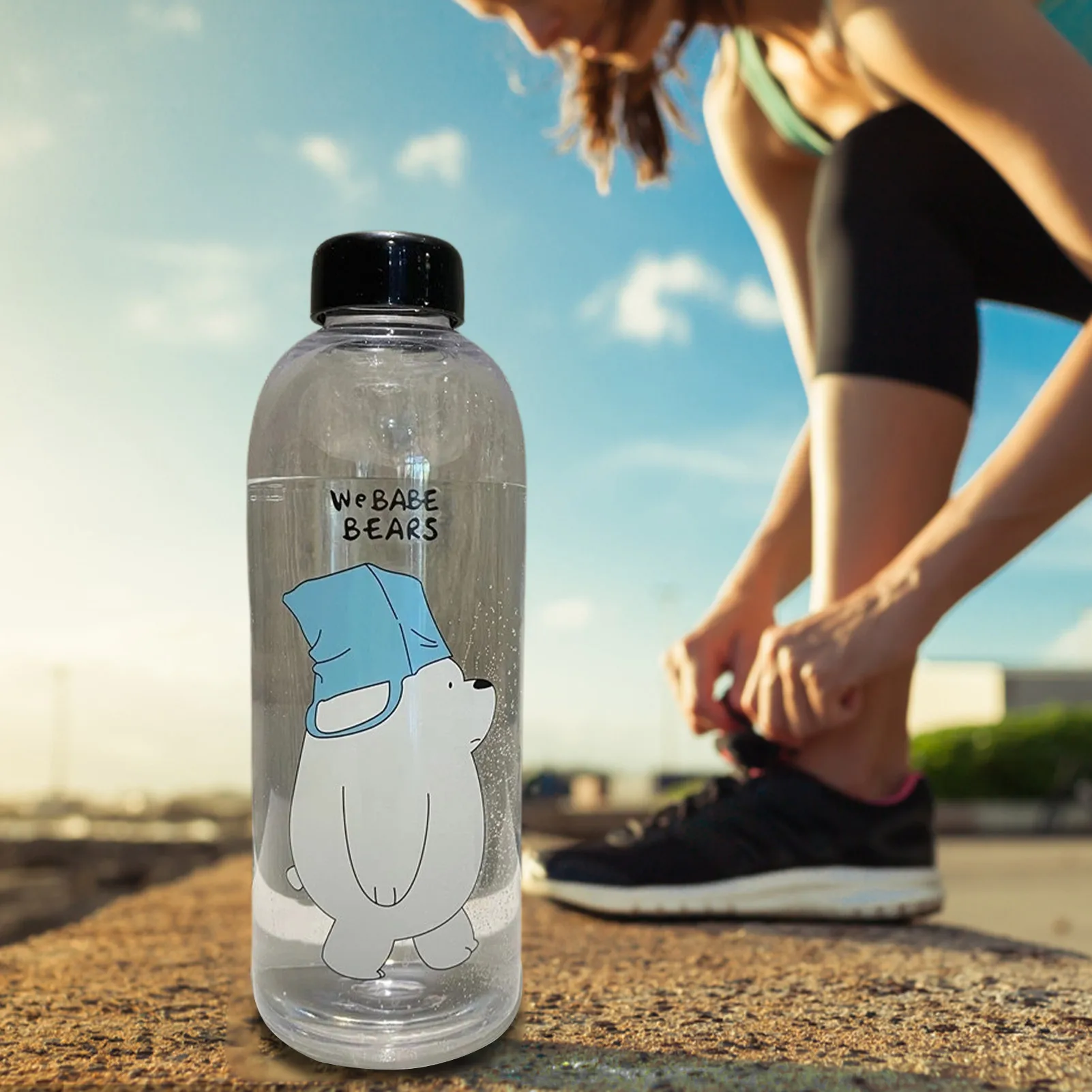 Горячая милая бутылка для воды 1000 мл портативная спортивная герметичная уличная