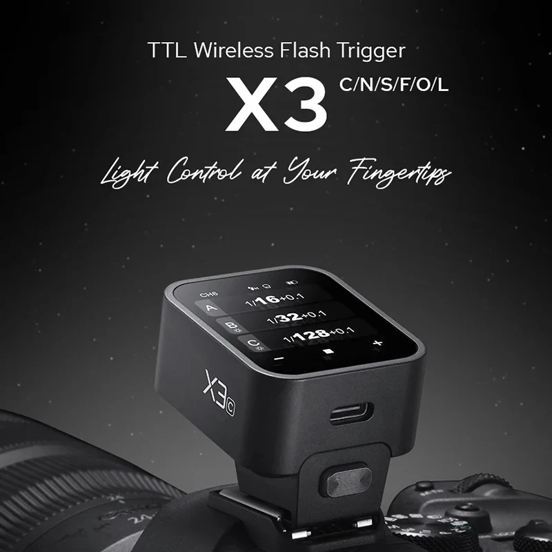 Фото Godox X3C X3N X3S X3F X3O TTL беспроводной контроллер триггера вспышки Speedlite для AD200 V1 TT600 TT685II V100 V860III AD600 Light №1