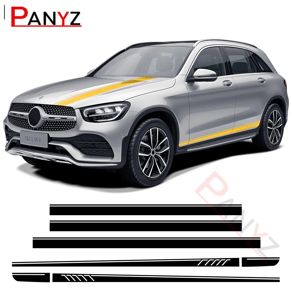 

507 Style Side Stripes Hood to Rear Decal Stickers for Mercedes Benz GLC Class X253 Coupe C253 AMG Accessories