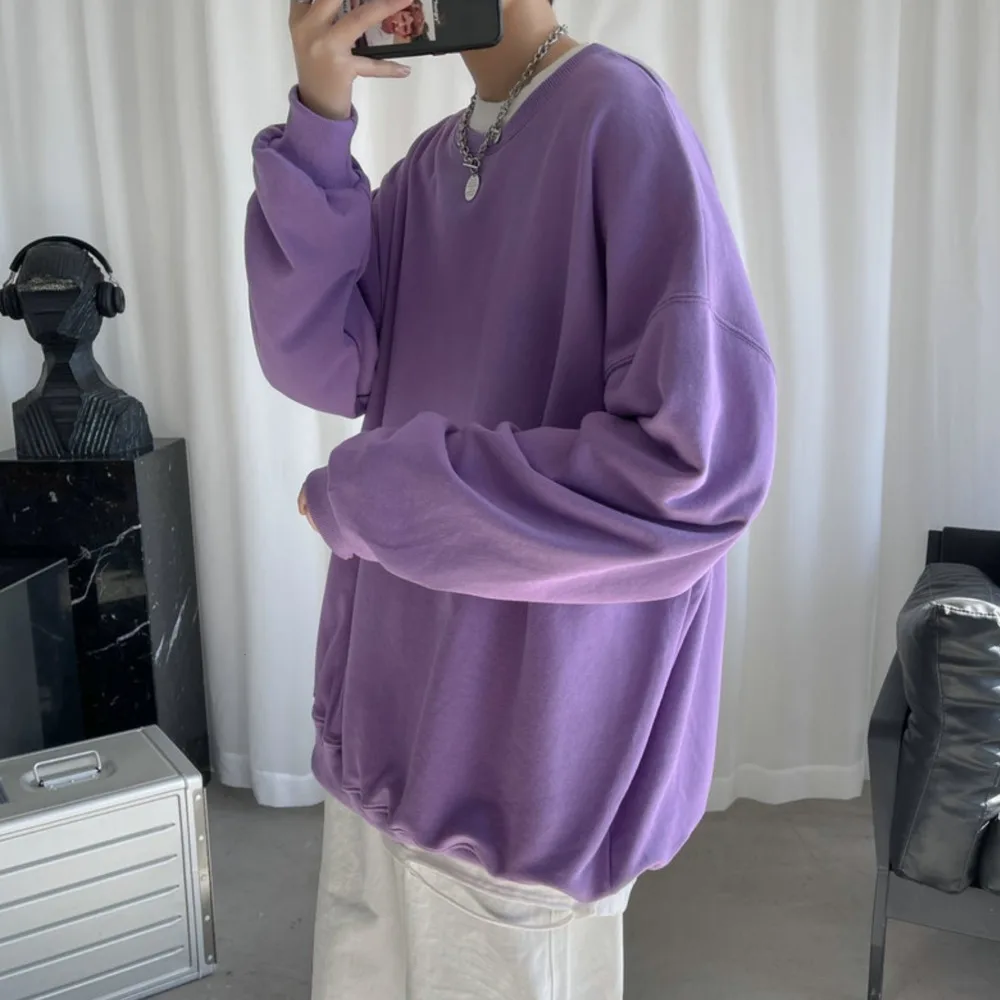 

Мужская брендовая однотонная кофта Privathinker, Модный пуловер оверсайз в Корейском стиле, повседневный свитшот, на осень