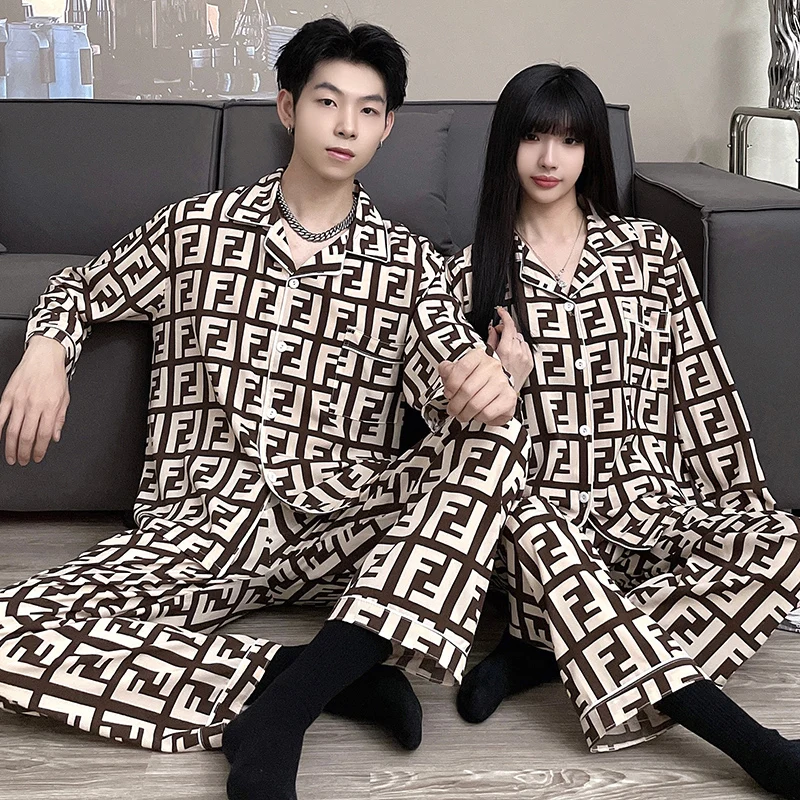 

QUHENG Cotton Women Pajamas Set Autumn Winter Long Sleeved Trousers Couple Pajamas Suit Pajamas Set for Women Man Sleepwear Set