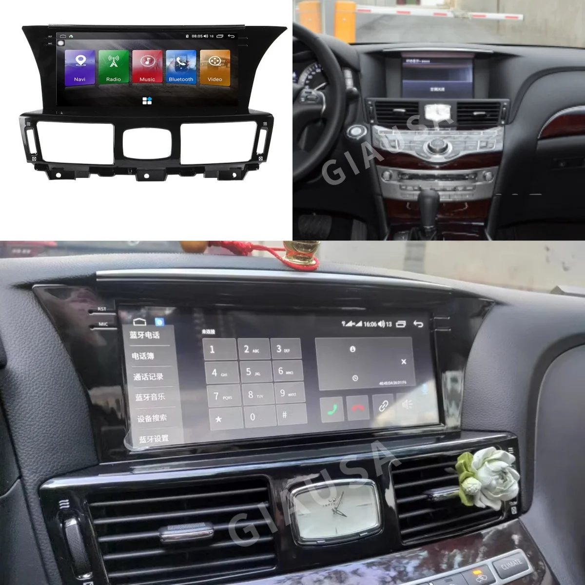 8 + 256G Мультимедийный Android 13-плеер Автомобильный радиоприемник Стерео для Infiniti Q70