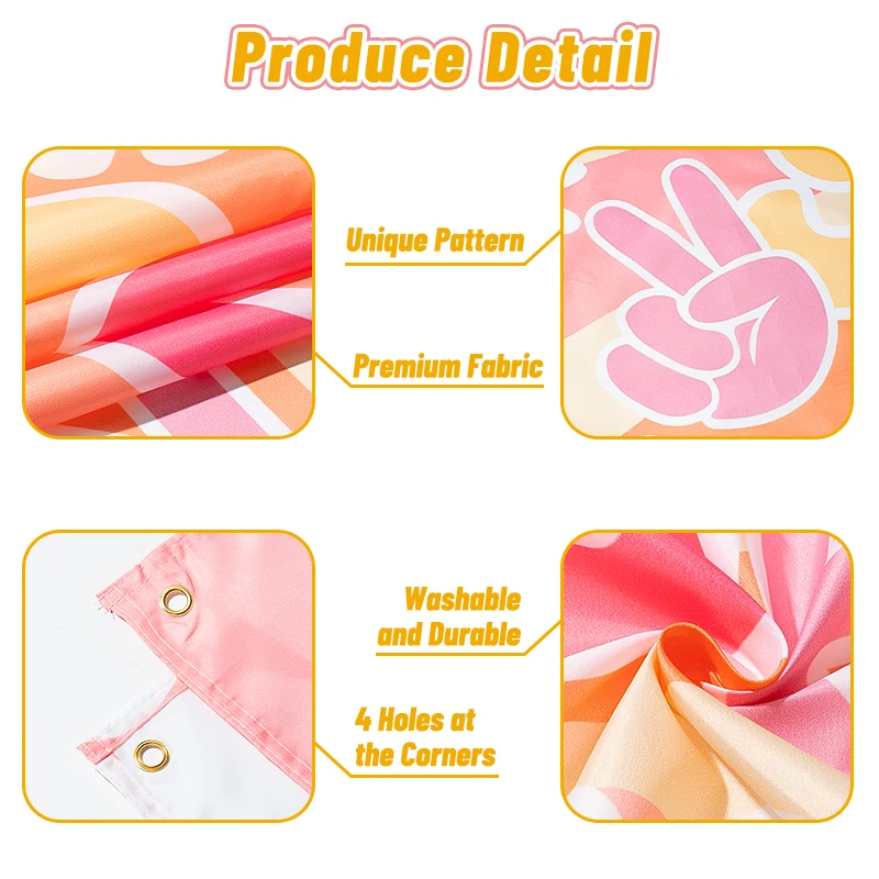 Полиэстеровый баннер для девочек в стиле хиппи реквизит фотобудки на день